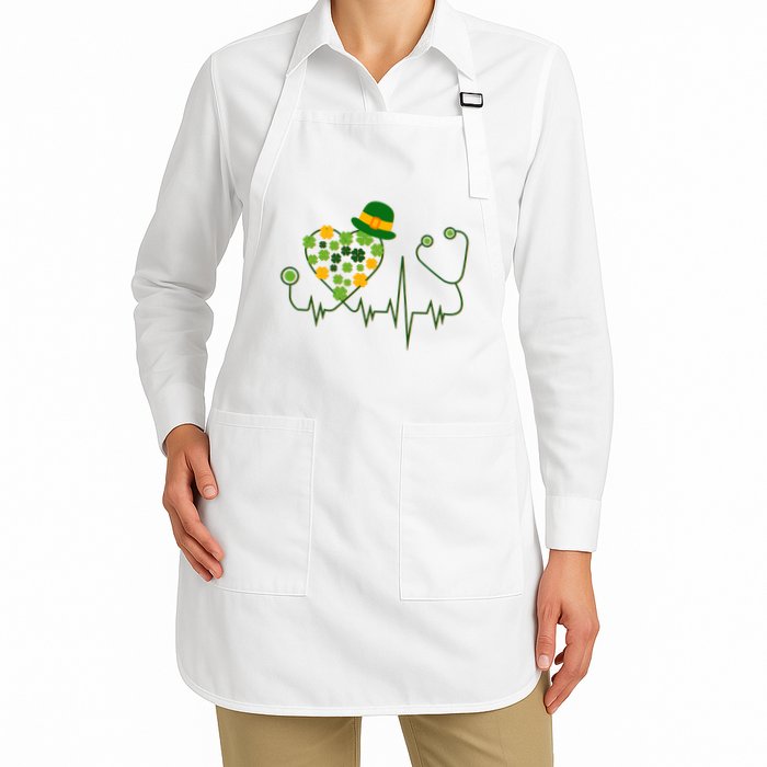 Cute St Patricks Day Lucky Shamrock Clover Stethoscope Apron