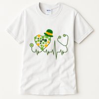 Cute St Patricks Day Lucky Shamrock Clover Stethoscope Tall T-Shirt