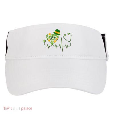 Cute St Patricks Day Lucky Shamrock Clover Stethoscope Adult Drive Performance Visor