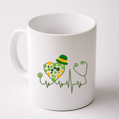 Cute St Patricks Day Lucky Shamrock Clover Stethoscope Mug