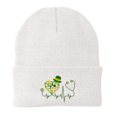 Cute St Patricks Day Lucky Shamrock Clover Stethoscope Beanie