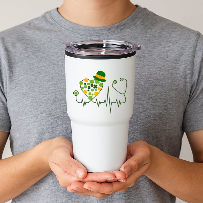 Cute St Patricks Day Lucky Shamrock Clover Stethoscope Tumbler