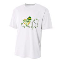 Cute St Patricks Day Lucky Shamrock Clover Stethoscope Youth Performance Sprint T-Shirt