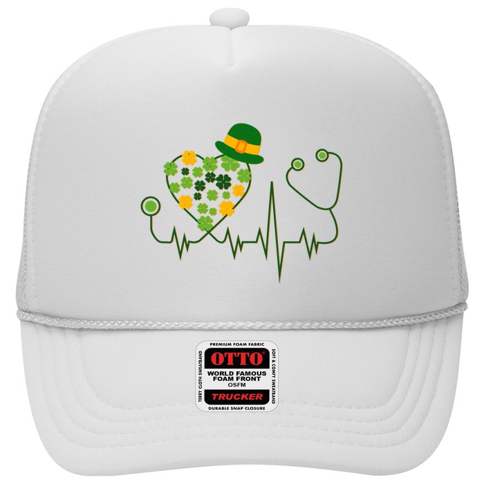 Cute St Patricks Day Lucky Shamrock Clover Stethoscope Trucker Hat