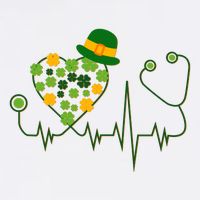 Cute St Patricks Day Lucky Shamrock Clover Stethoscope Trucker Hat