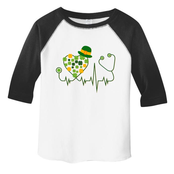 Cute St Patricks Day Lucky Shamrock Clover Stethoscope Toddler Fine Jersey T-Shirt