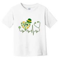 Cute St Patricks Day Lucky Shamrock Clover Stethoscope Toddler T-Shirt