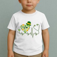 Cute St Patricks Day Lucky Shamrock Clover Stethoscope Toddler T-Shirt