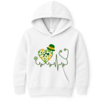Cute St Patricks Day Lucky Shamrock Clover Stethoscope Kids Hoodie