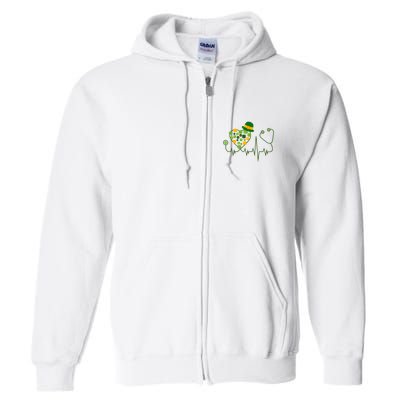 Cute St Patricks Day Lucky Shamrock Clover Stethoscope Full Zip Hoodie