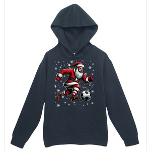 Christmas Soccer Player Sport Lover Santa Hat Xmas Pajamas Urban Pullover Hoodie