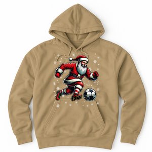 Christmas Soccer Player Sport Lover Santa Hat Xmas Pajamas Hoodie