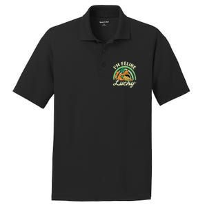 Cat St Patricks Day I'm Feline Lucky Gift PosiCharge RacerMesh Polo