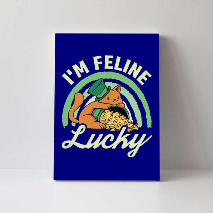 Cat St Patricks Day I'm Feline Lucky Gift Canvas