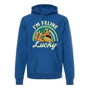 Cat St Patricks Day I'm Feline Lucky Gift Premium Hoodie