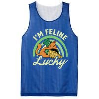 Cat St Patricks Day I'm Feline Lucky Gift Mesh Reversible Basketball Jersey Tank