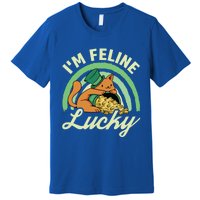 Cat St Patricks Day I'm Feline Lucky Gift Premium T-Shirt