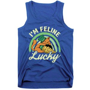 Cat St Patricks Day I'm Feline Lucky Gift Tank Top