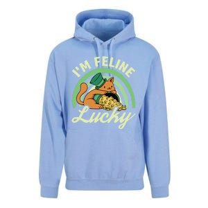 Cat St Patricks Day I'm Feline Lucky Gift Unisex Surf Hoodie