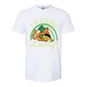 Cat St Patricks Day I'm Feline Lucky Gift Softstyle CVC T-Shirt