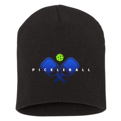 Cool Stylized Pickleball With Paddles And Ball Pickleball Short Acrylic Beanie