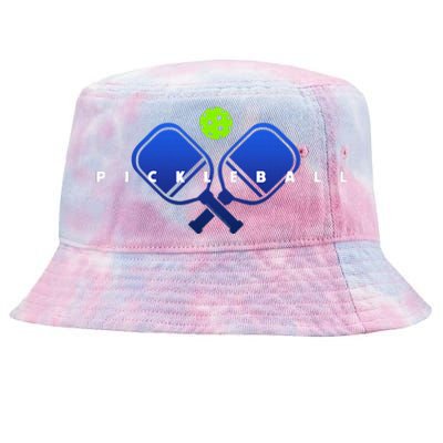 Cool Stylized Pickleball With Paddles And Ball Pickleball Tie-Dyed Bucket Hat