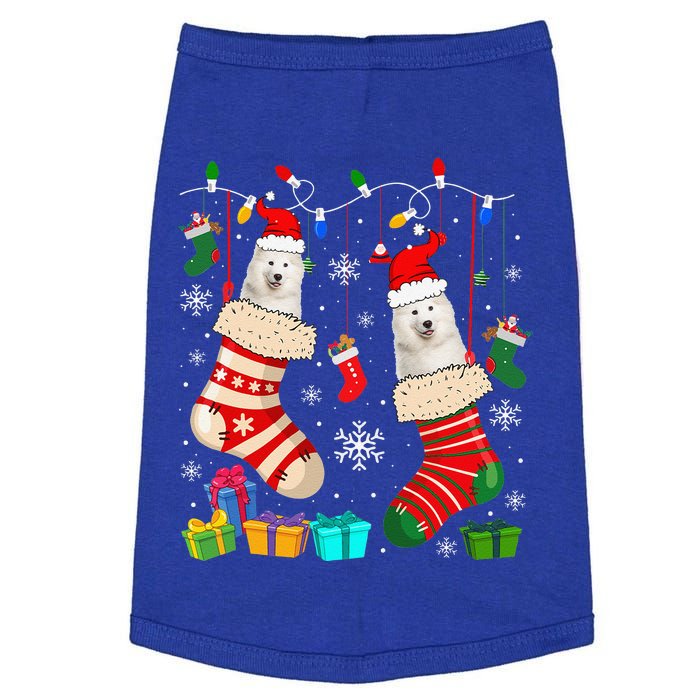 Christmas Socks Pajama Samoyed Dog Puppy Lover Doggie Tank