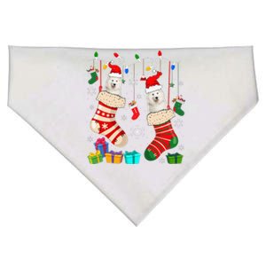 Christmas Socks Pajama Samoyed Dog Puppy Lover USA-Made Doggie Bandana