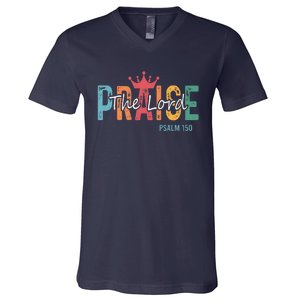 Christian Saying Praise The Lord Jesus God Faith Bible V-Neck T-Shirt