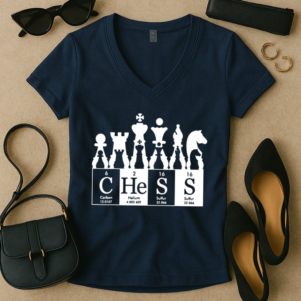 Chess Sets Periodic Table Elements Women's V-Neck T-Shirt