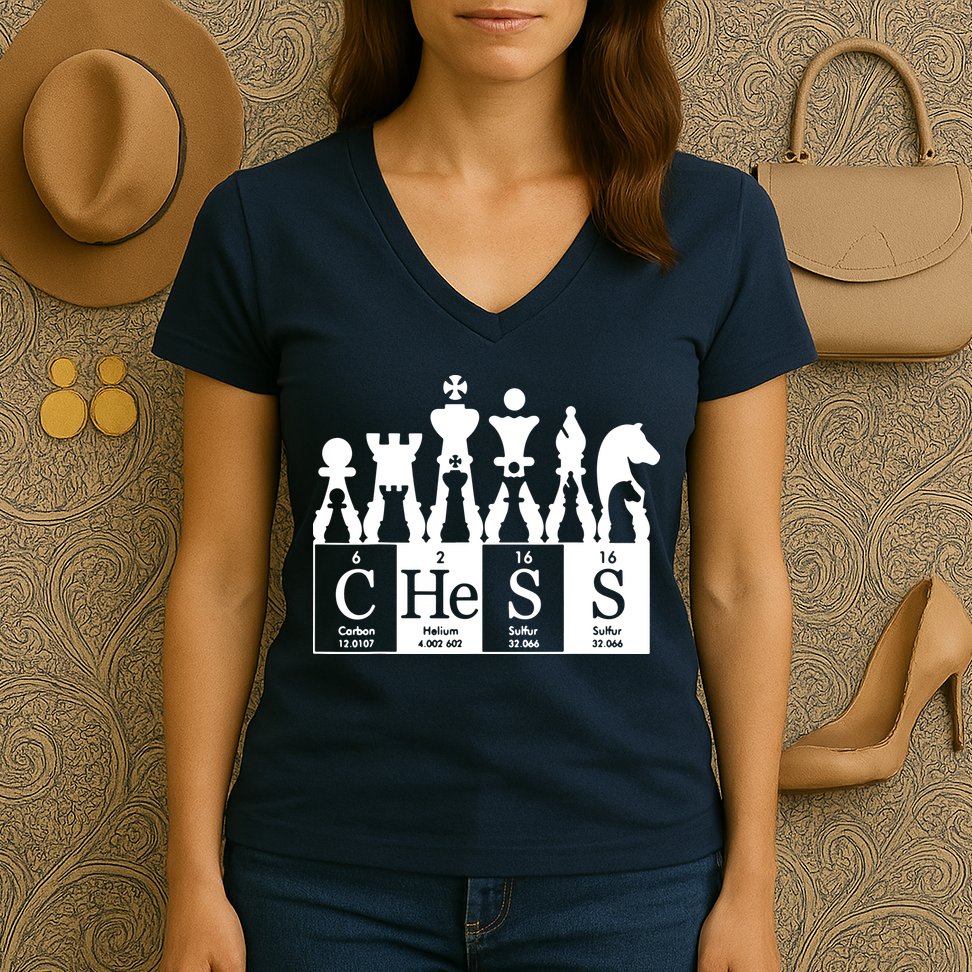 Chess Sets Periodic Table Elements Women's V-Neck T-Shirt