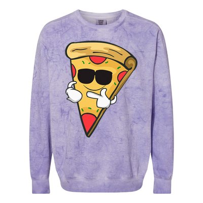 Cool Sunglasses Pizza Colorblast Crewneck Sweatshirt