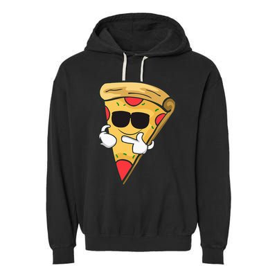 Cool Sunglasses Pizza Garment-Dyed Fleece Hoodie