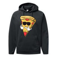 Cool Sunglasses Pizza Performance Fleece Hoodie