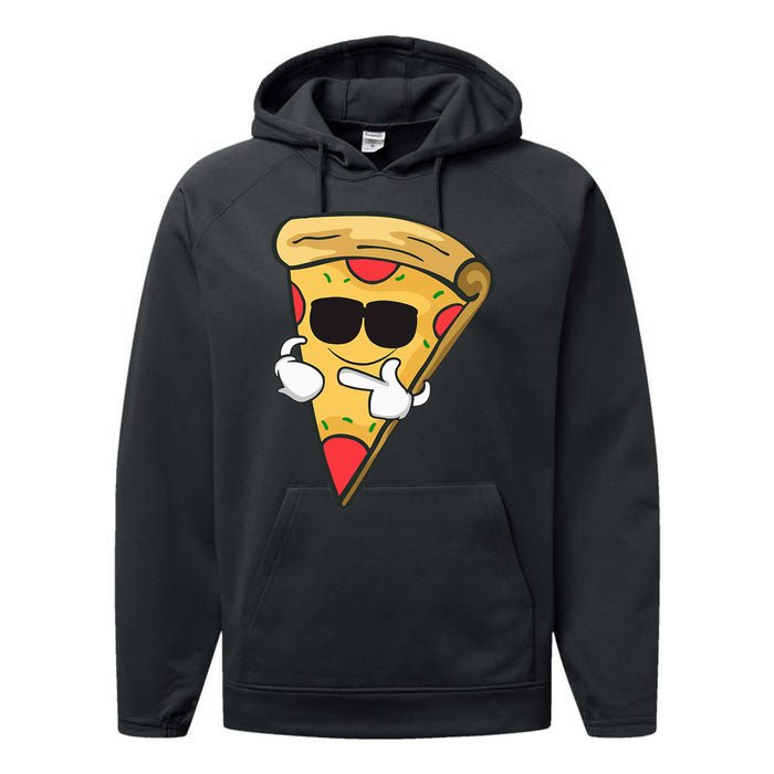 Cool Sunglasses Pizza Performance Fleece Hoodie