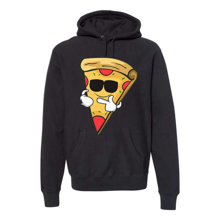 Cool Sunglasses Pizza Premium Hoodie