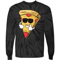 Cool Sunglasses Pizza Tie-Dye Long Sleeve Shirt