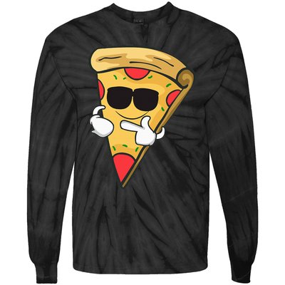 Cool Sunglasses Pizza Tie-Dye Long Sleeve Shirt