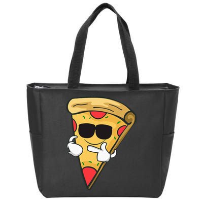 Cool Sunglasses Pizza Zip Tote Bag