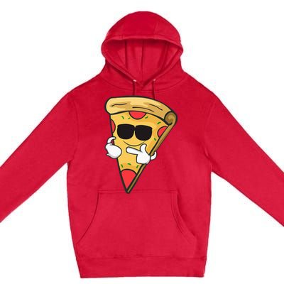 Cool Sunglasses Pizza Premium Pullover Hoodie