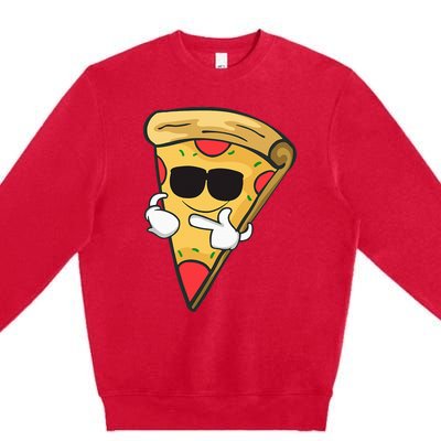 Cool Sunglasses Pizza Premium Crewneck Sweatshirt