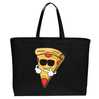 Cool Sunglasses Pizza Cotton Canvas Jumbo Tote