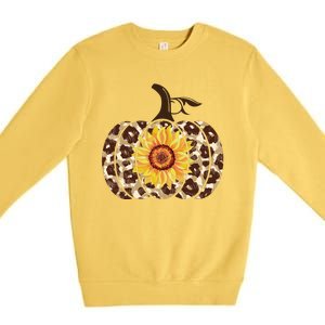 Cheetah Sunflower Pumpkin Premium Crewneck Sweatshirt