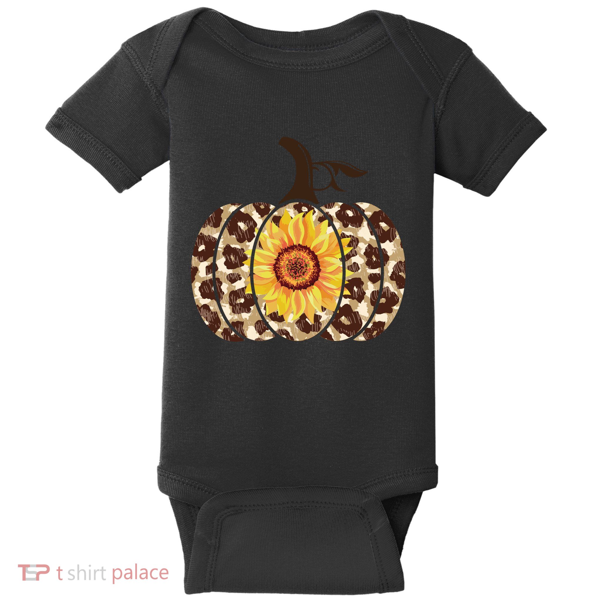 Cheetah Sunflower Pumpkin Baby Bodysuit