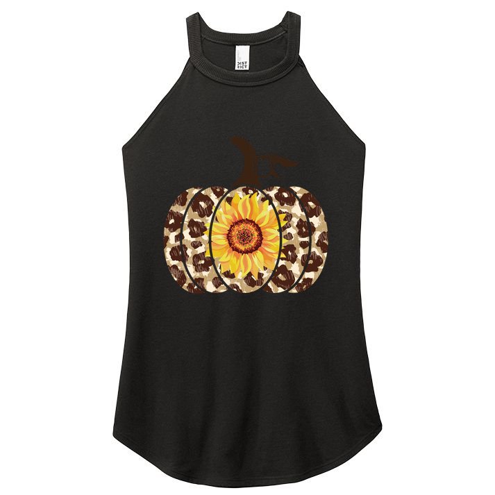 Cheetah Sunflower Pumpkin Women's Perfect Tri Rocker Tank