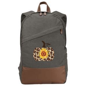 Cheetah Sunflower Pumpkin Cotton Canvas Backpack