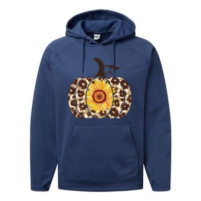 Cheetah Sunflower Pumpkin Performance Fleece Hoodie