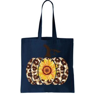 Cheetah Sunflower Pumpkin Tote Bag