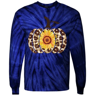 Cheetah Sunflower Pumpkin Tie-Dye Long Sleeve Shirt