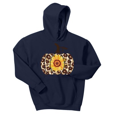 Cheetah Sunflower Pumpkin Kids Hoodie